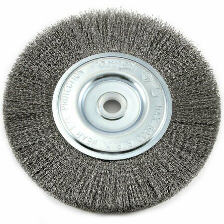 FORNEY Wire Wheel, Crimped, 6 in x .008 in x 1/2 in - 5/8 in Arbor 72747